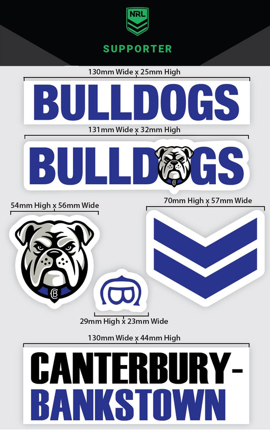 Bulldogs Wordmark Decals Sheet