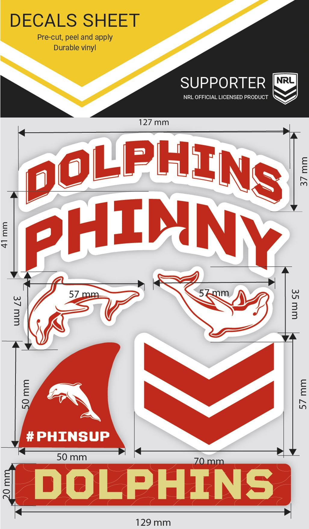 Dolphins Wordmark Decals Sheet