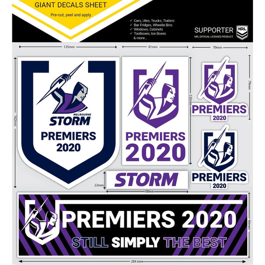 2020 Premiers Storm Giant Decals Sheet