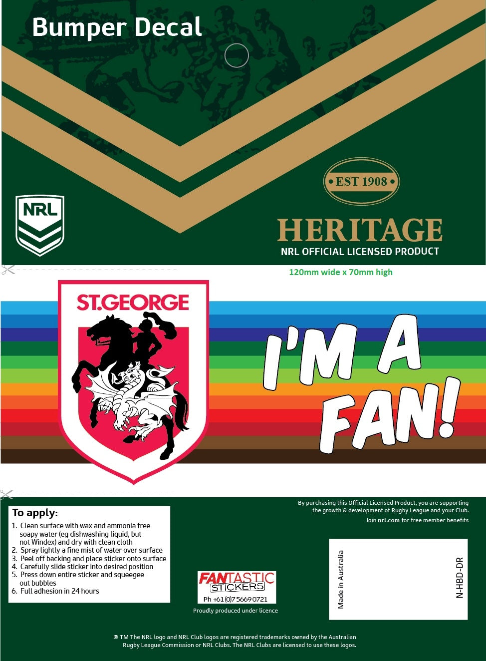 Dragons Heritage Bumper Decal