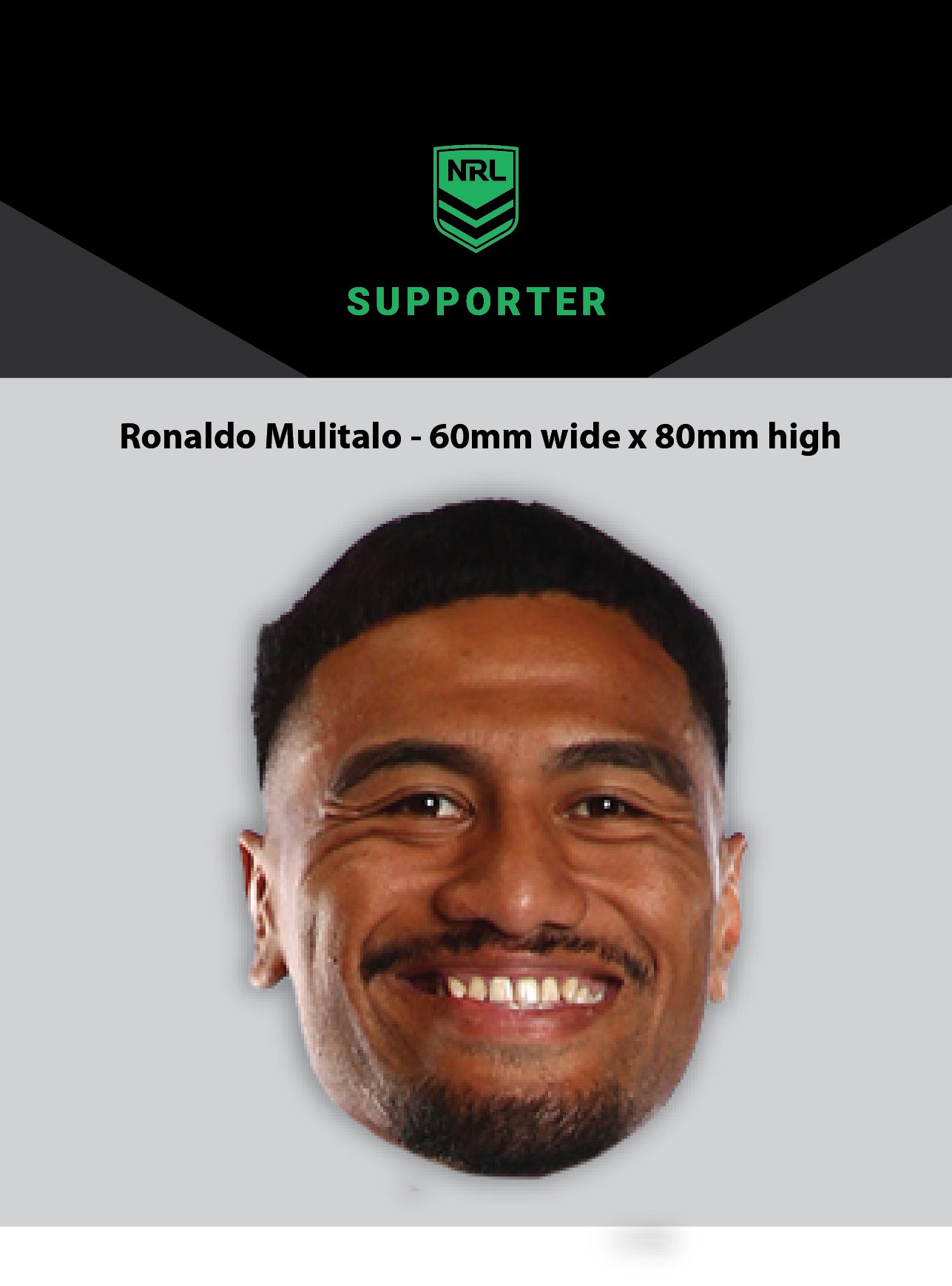 NRL Player Ronaldo Mulitalo Hero Decal