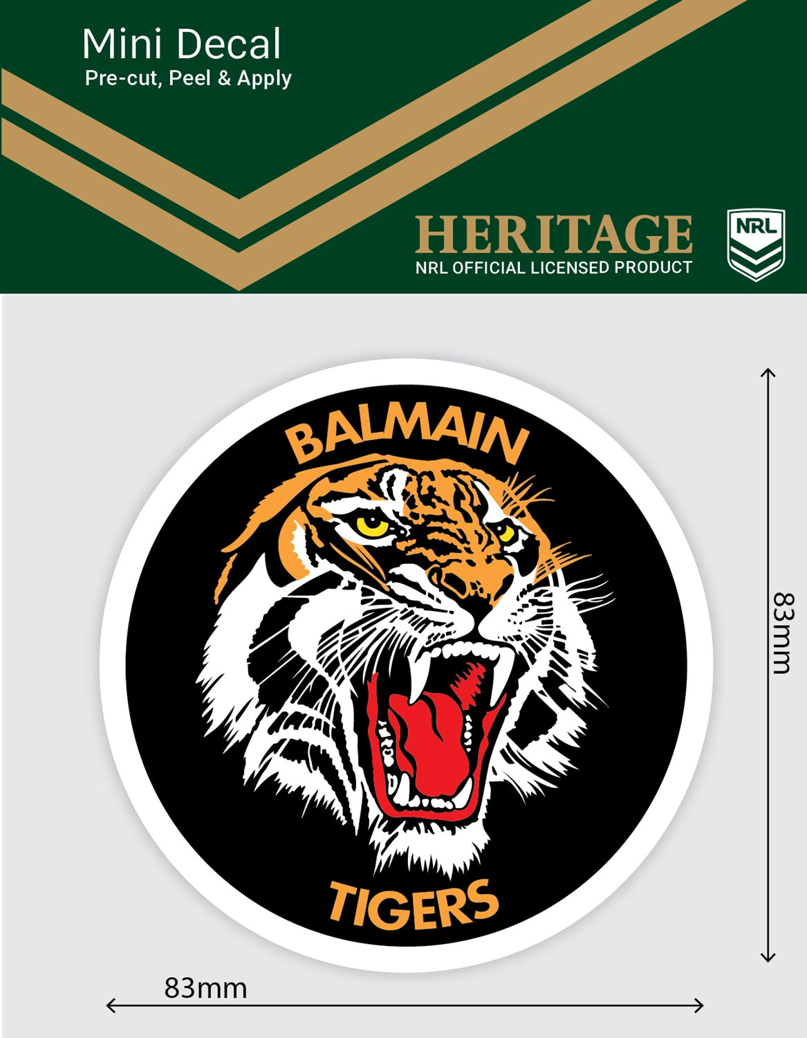 Balmain Tigers Heritage Mini Decal