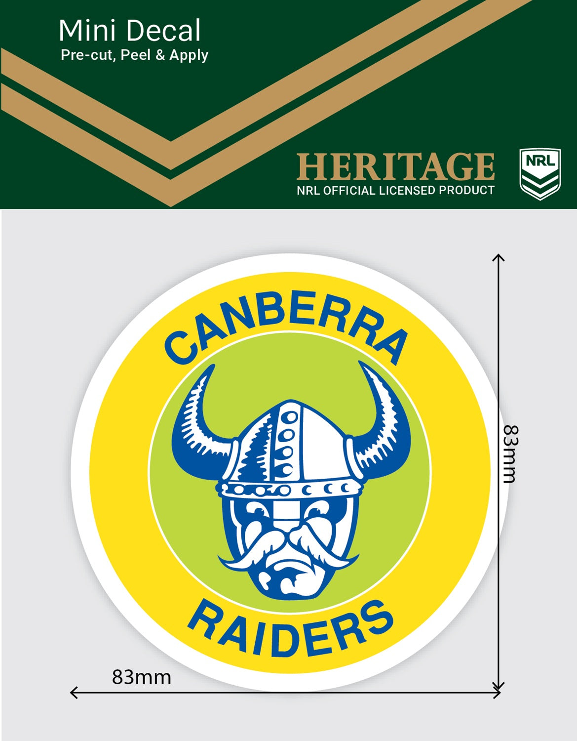 Raiders Heritage Mini Decal