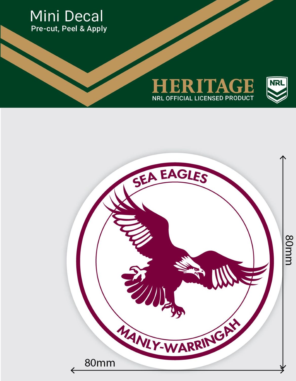 Sea Eagles Heritage Mini Decal