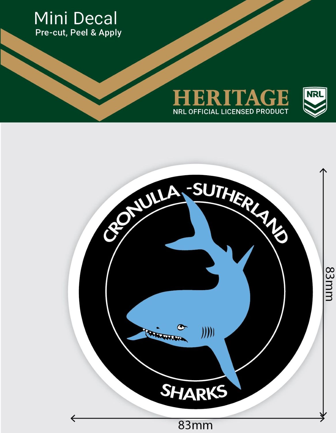 Sharks Heritage Mini Decal