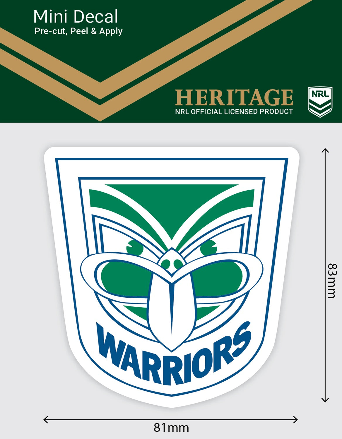Warriors Heritage Mini Decal