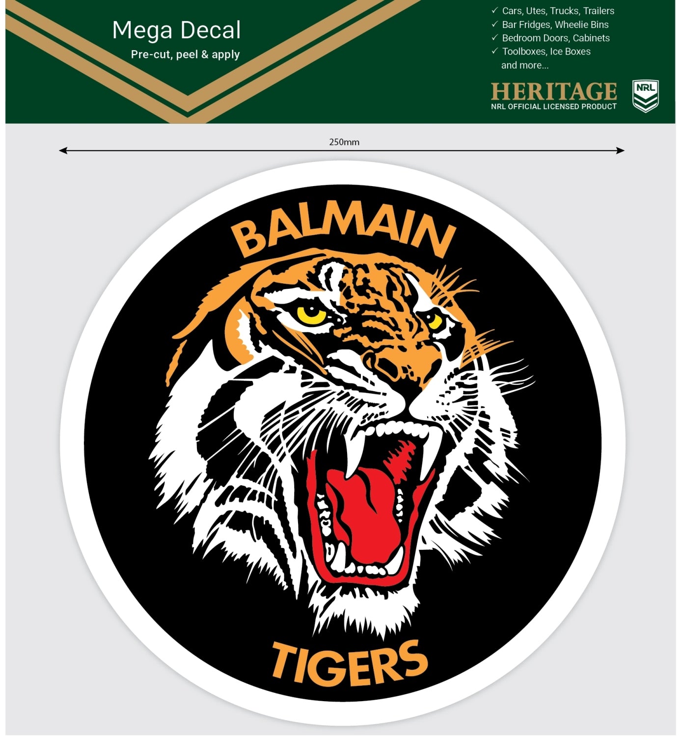 Balmain Tigers Heritage Mega Decal