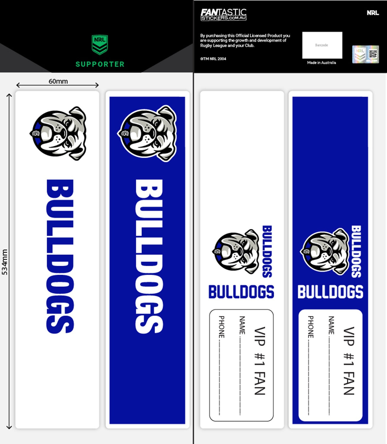 Bulldogs Luggage Tags