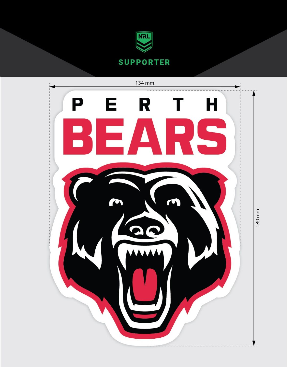 Perth Bears Medium Size Decal