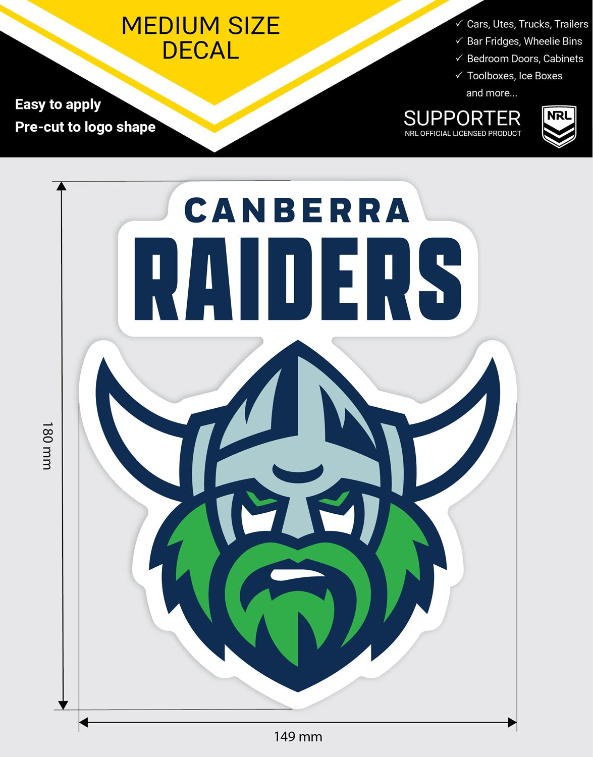 Raiders Medium Size Decals (2024)