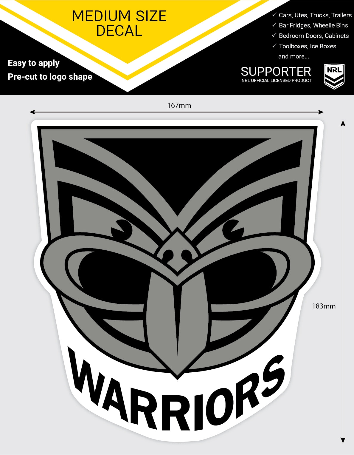 Warriors Medium Size Decals