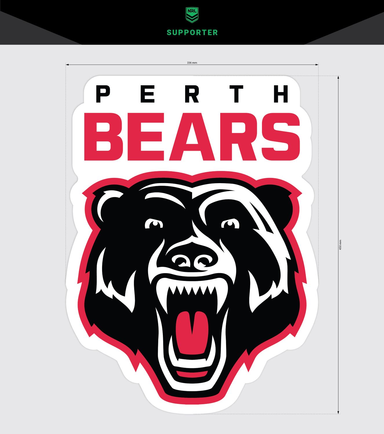 Perth Bears Monster Fridge Decal