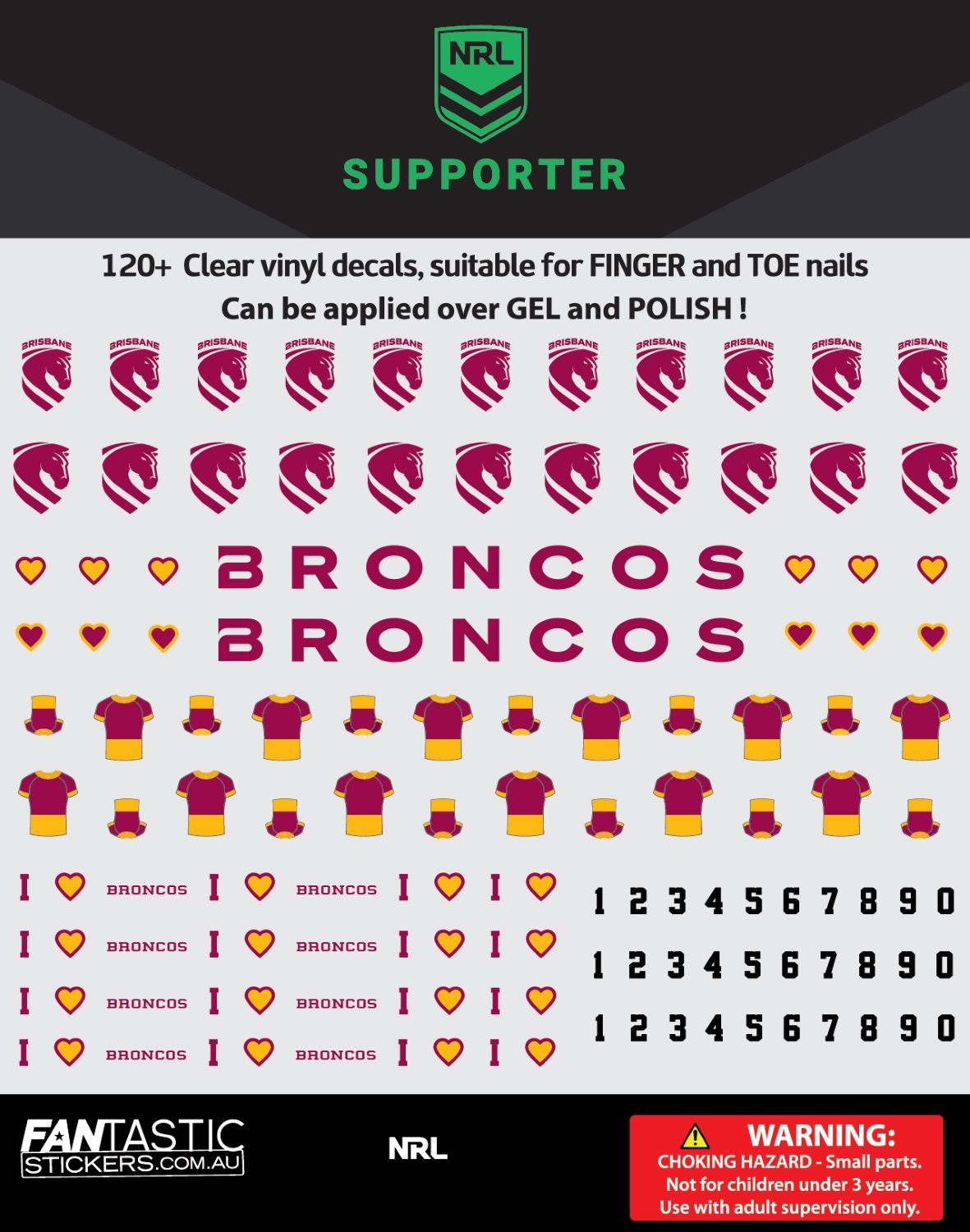 Broncos Nail Decals