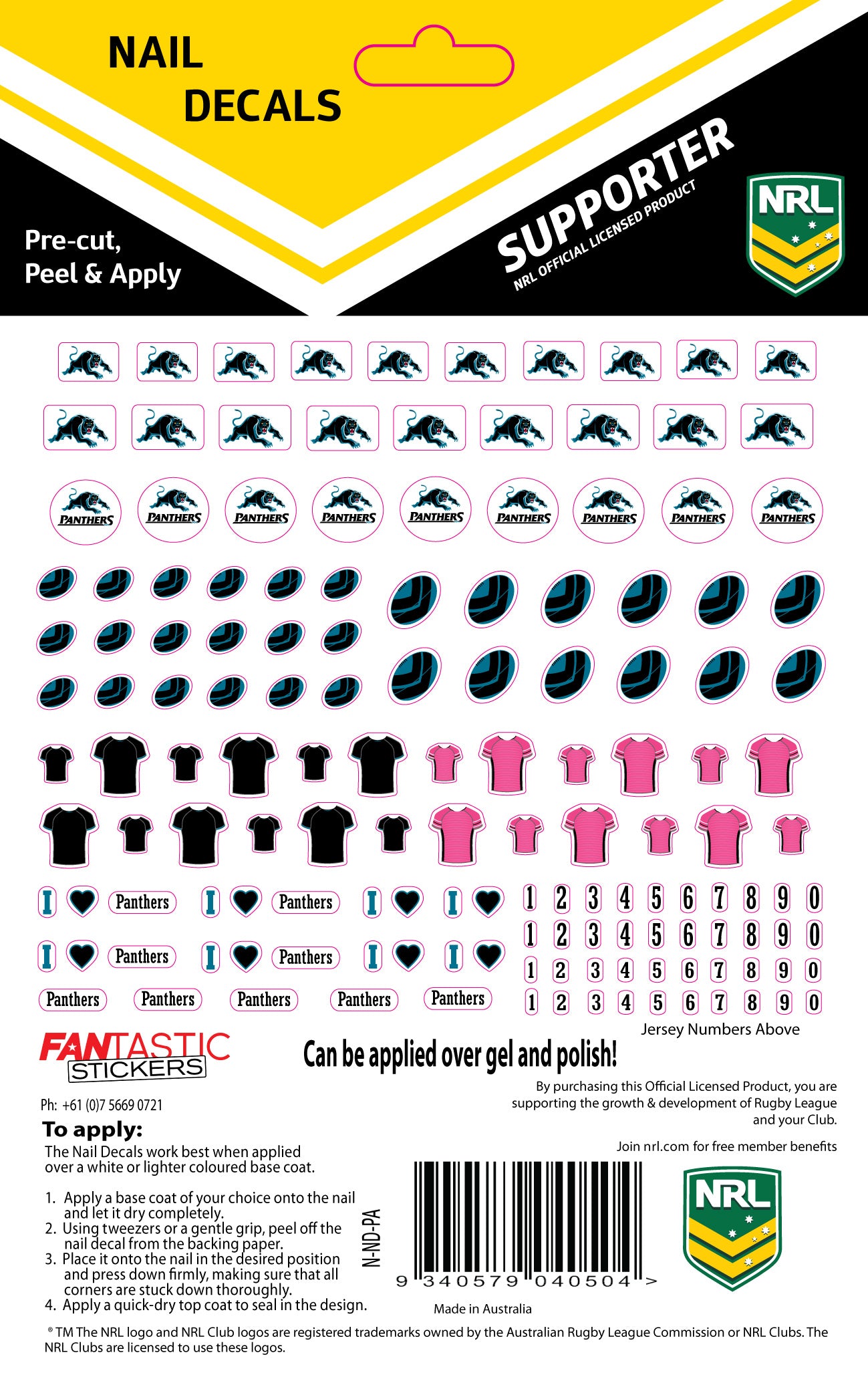 Panthers Nail Decals