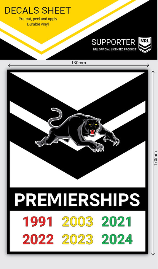 NRL Penrith Panthers Premiership Years Decal