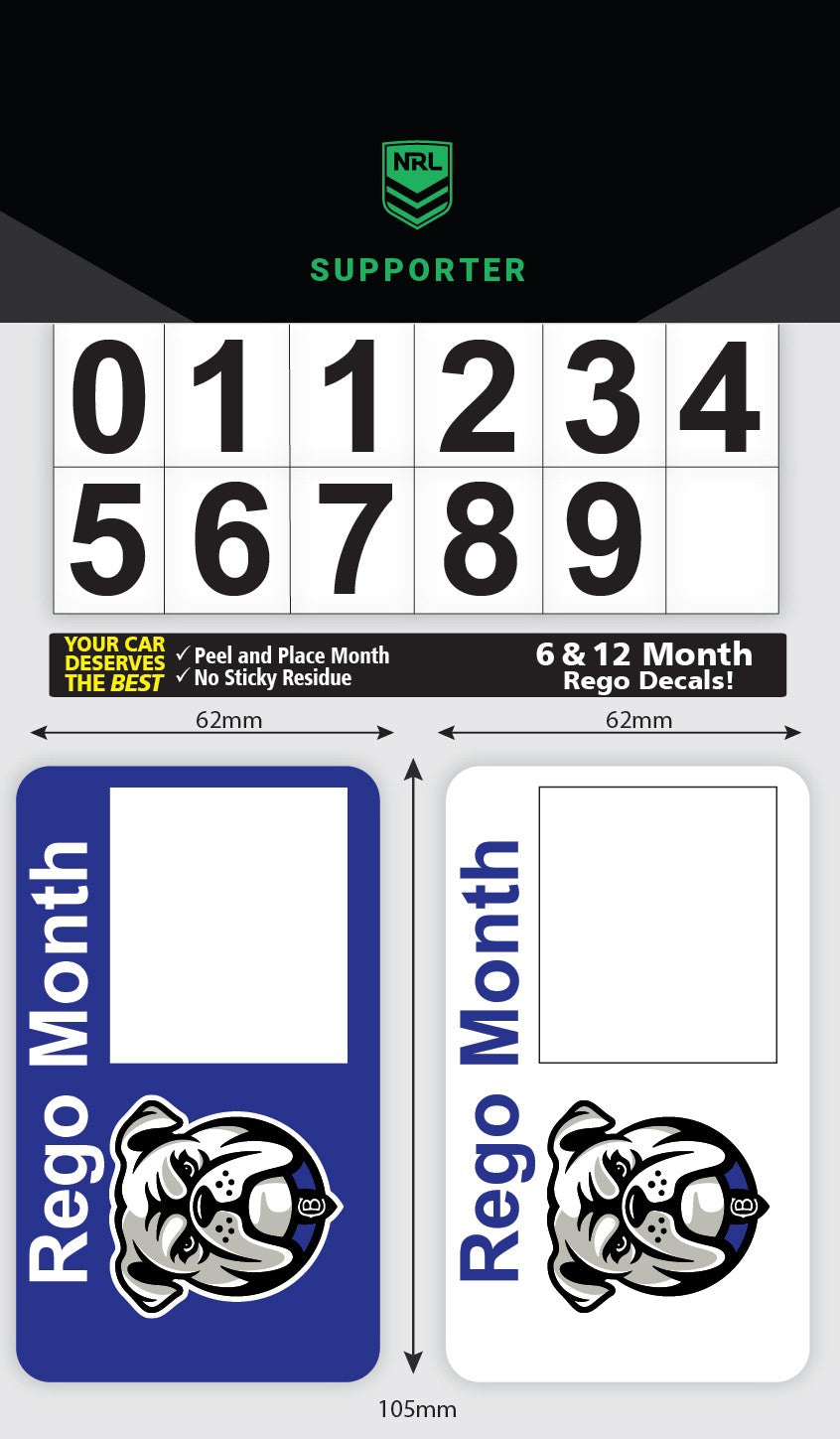 Bulldogs Rego Reminder Decals