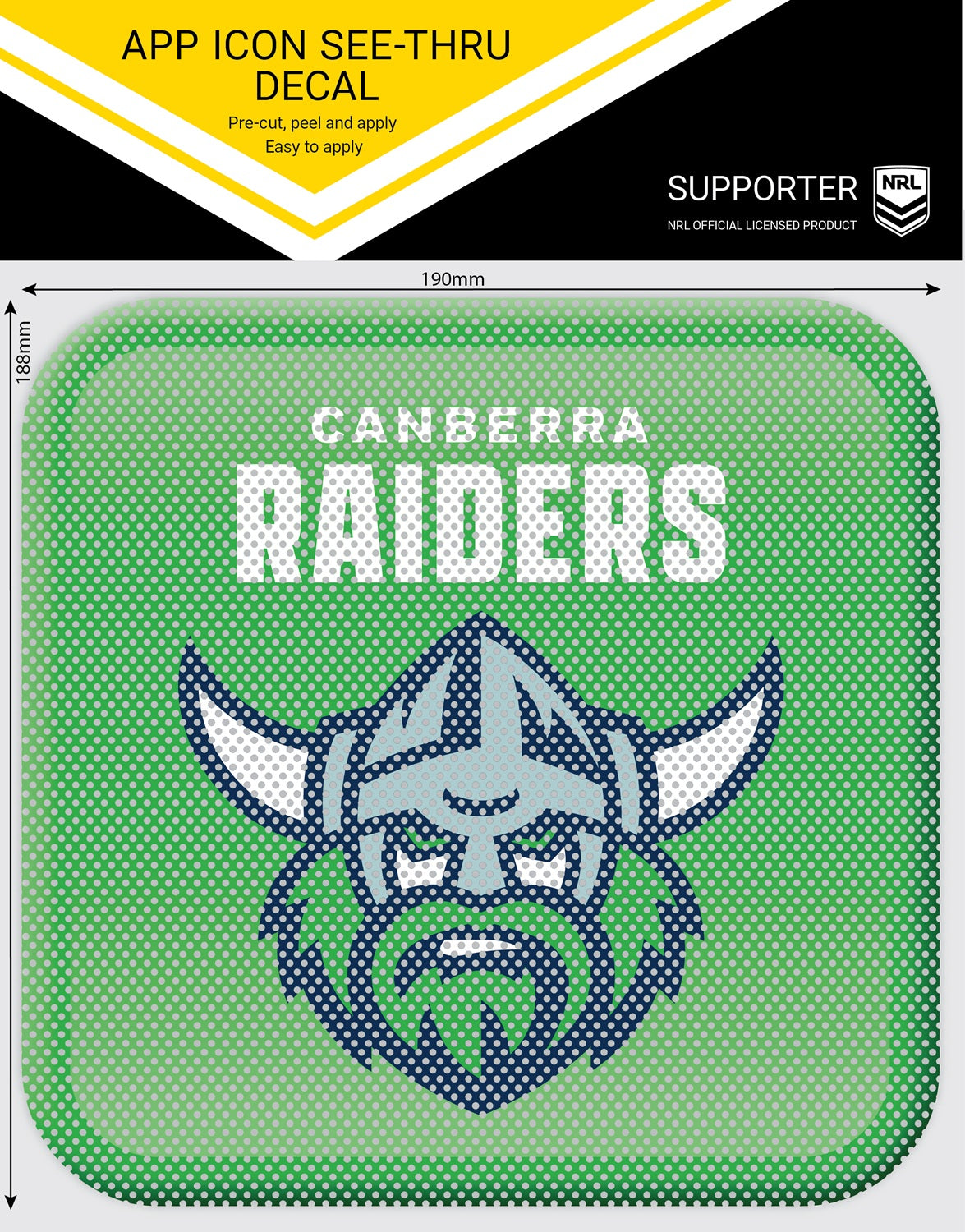 Raiders App Icon See-Thru Decal (2024)