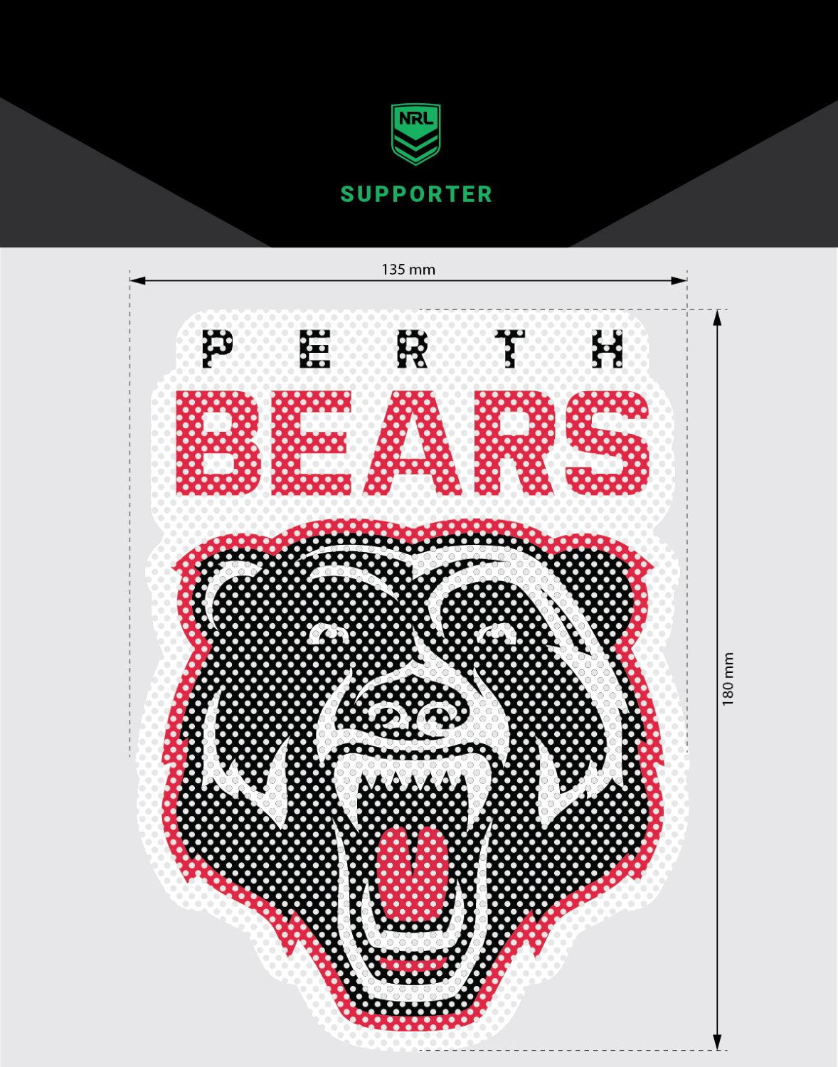 Perth Bears See-Thru One Way Vision Decal