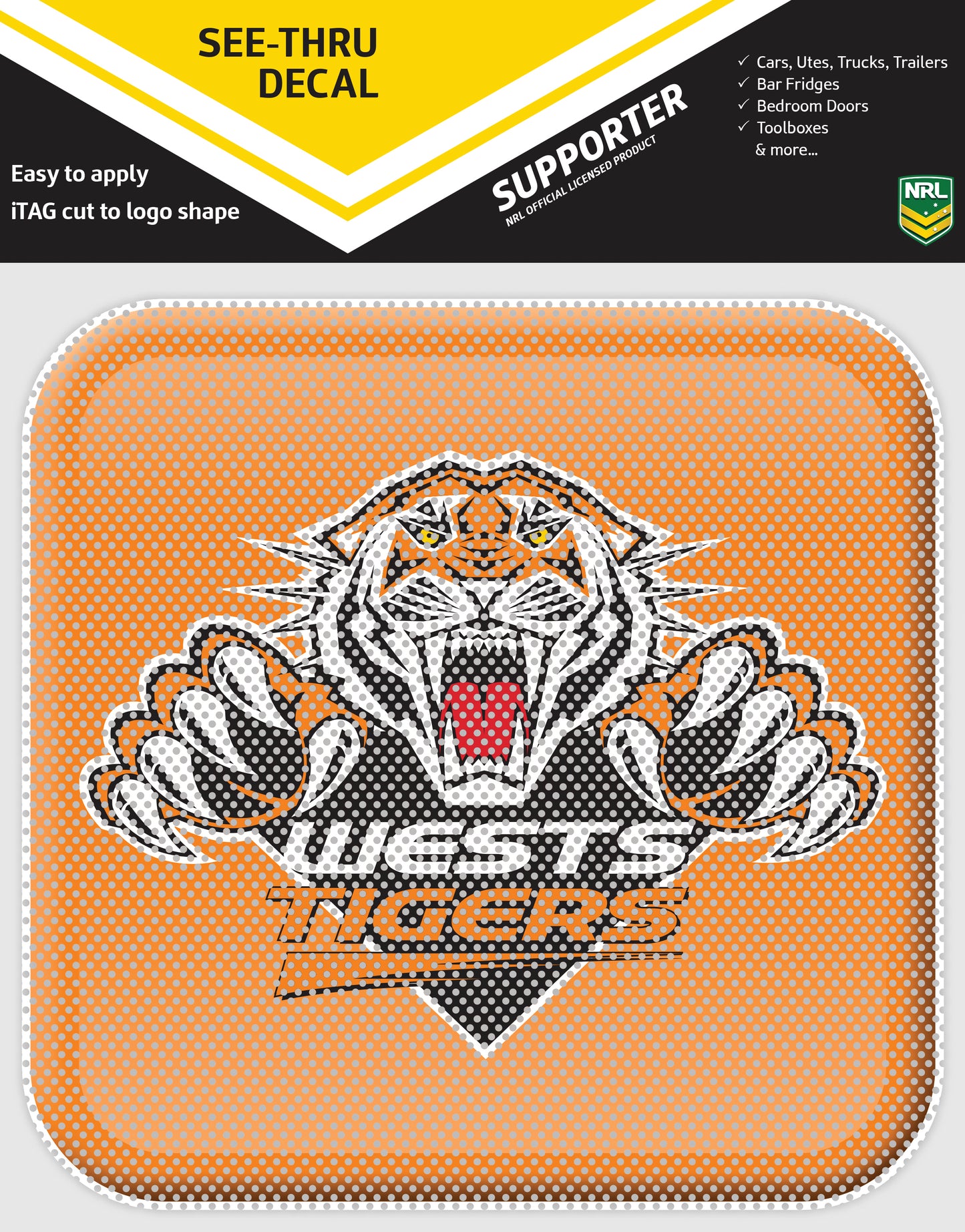 Wests Tigers App Icon See-Thru Decal