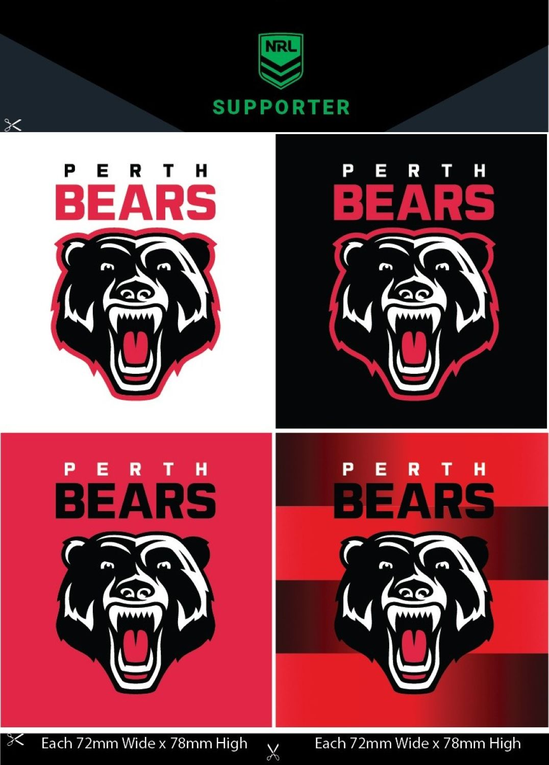 Perth Bears Team Decals