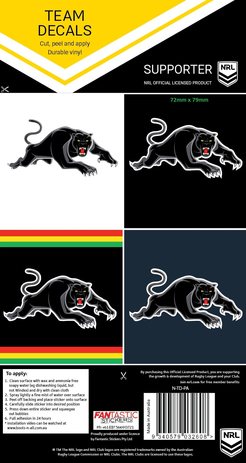 Panthers Team Decals (2019)