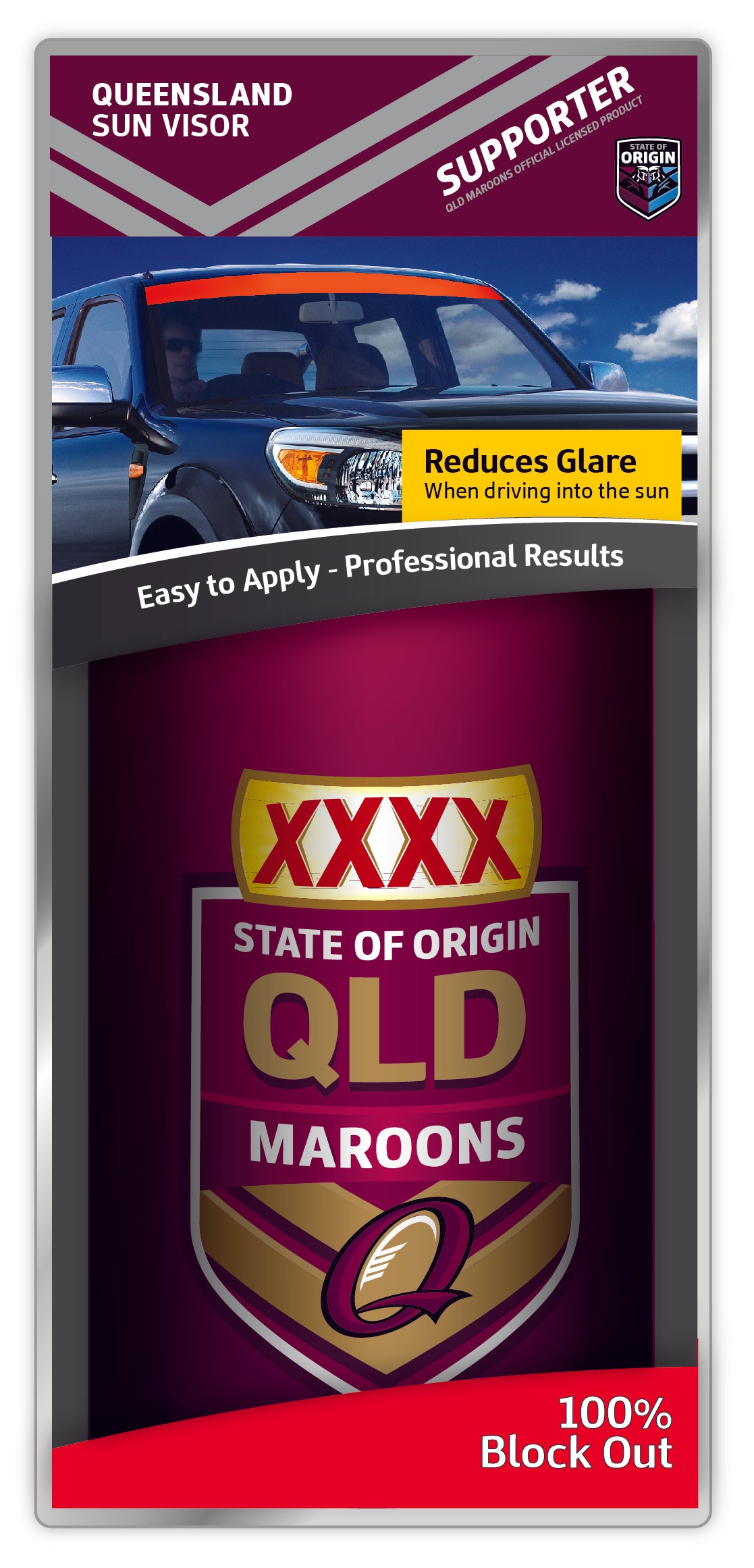 Queensland Maroons  Blockout Sunvisor - Maroons (2015)