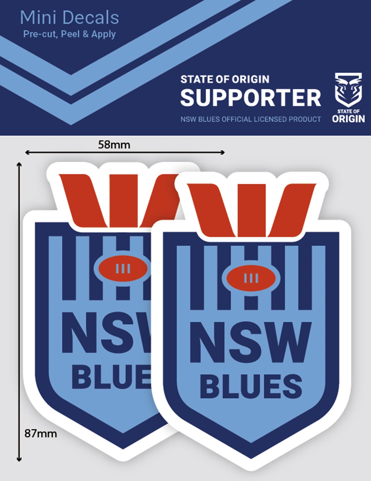 New South Wales Blues Mini Decals (2 included) (2023)