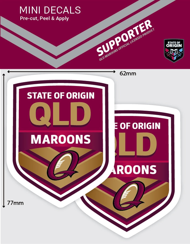 Queensland Maroons Mini Decals (2 included) (2015)