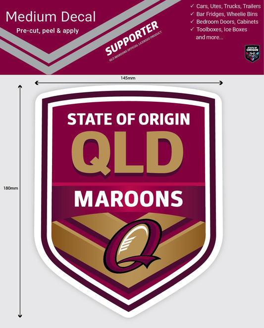 Queensland Maroons Medium Size Decal (2015)