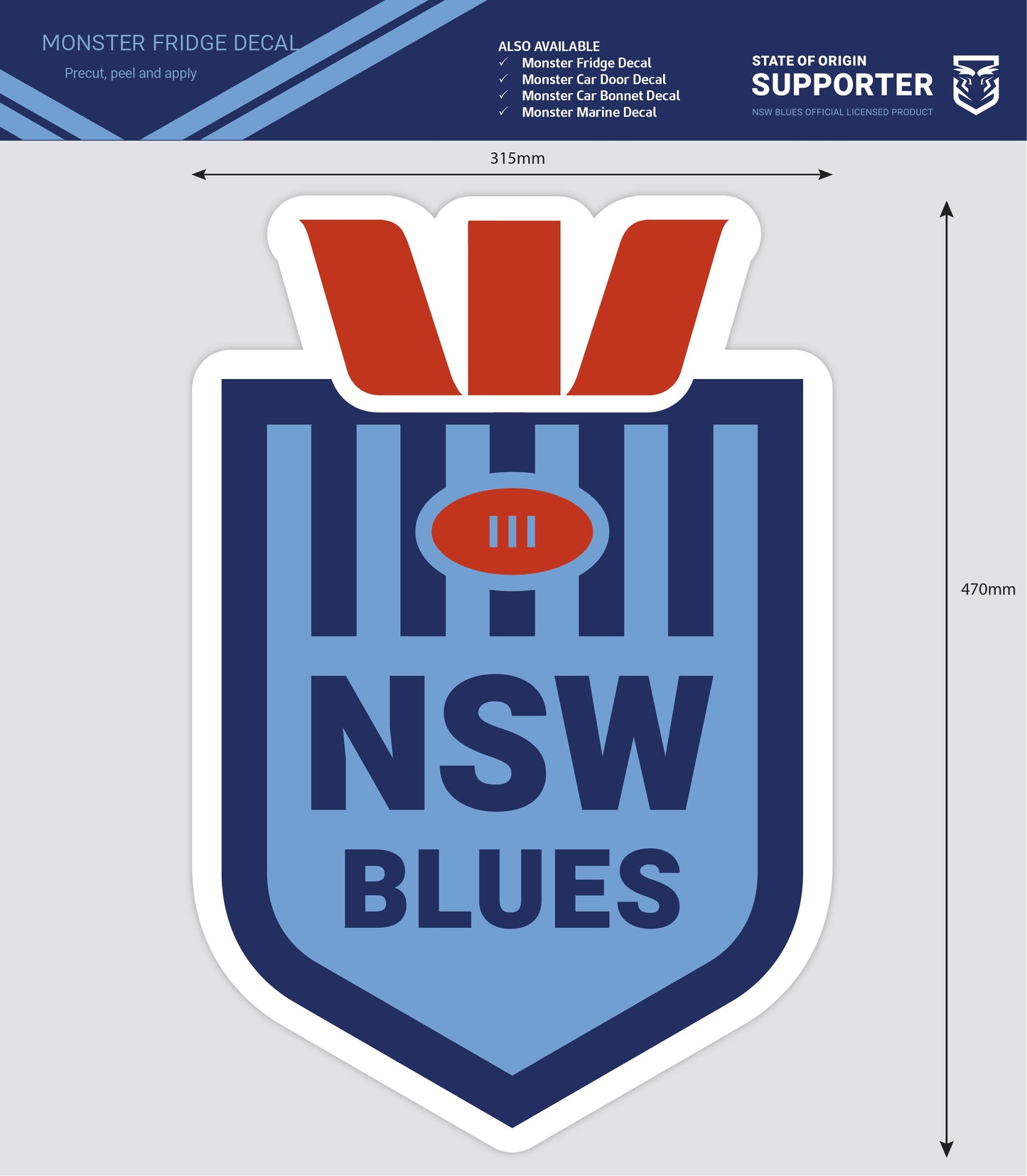 New South Wales Blues Monster Fridge Decal (2023)