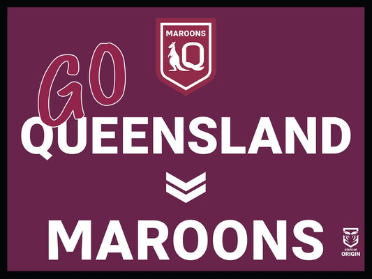 Repositionable Reuseable Recyclable One Way Vision Qld Maroons State of Origin Banner