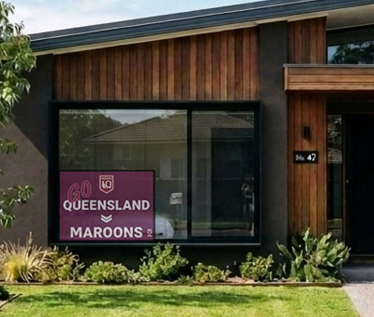 Repositionable Reuseable Recyclable One Way Vision Qld Maroons State of Origin Banner