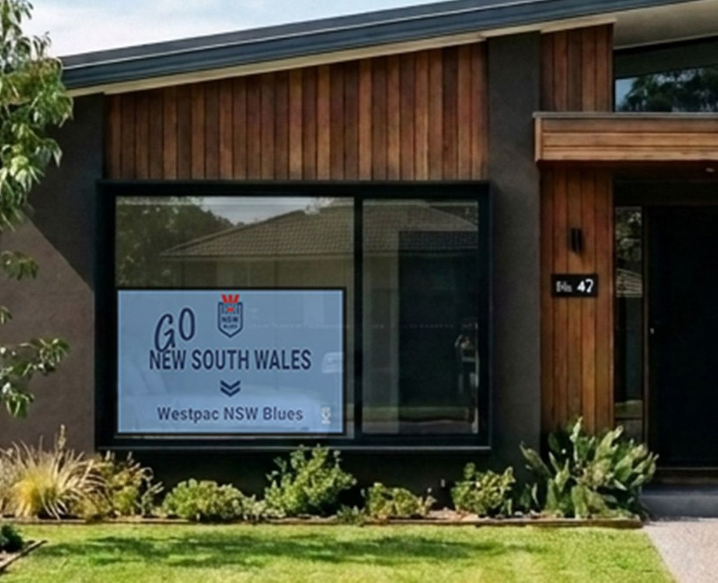 Repositionable Reuseable Recyclable One Way Vision NSW Blues State of Origin Banner