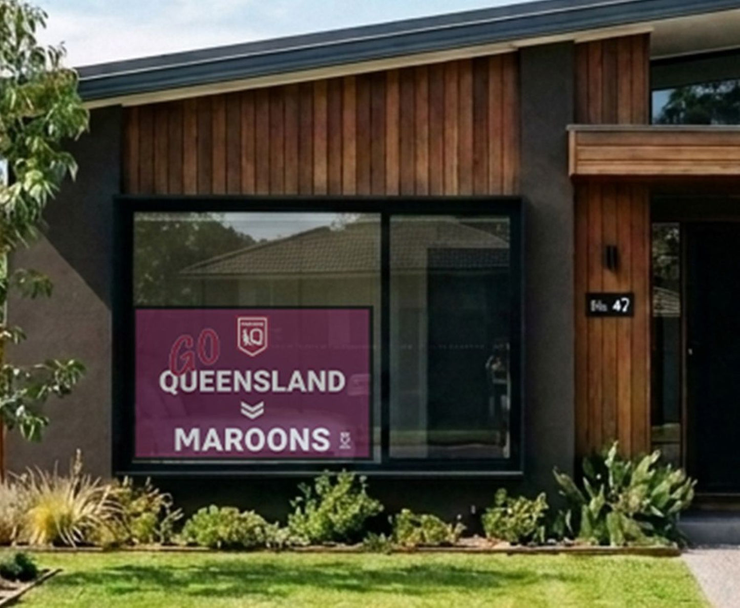 Repositionable Reuseable Recyclable One Way Vision Qld Maroons State of Origin Banner