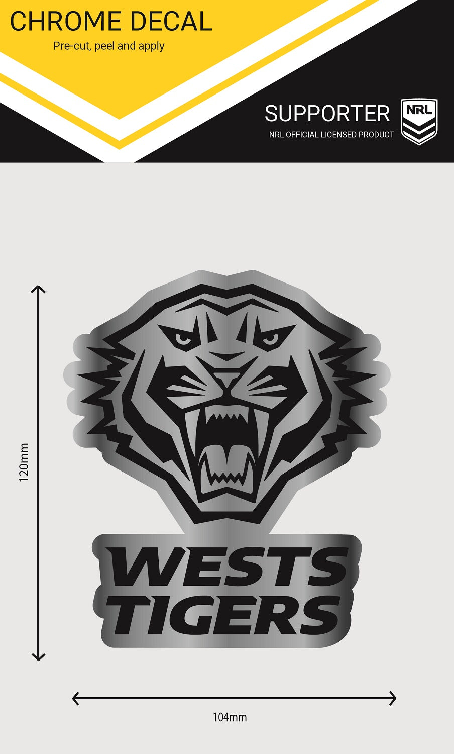Wests Tigers Chrome Decal