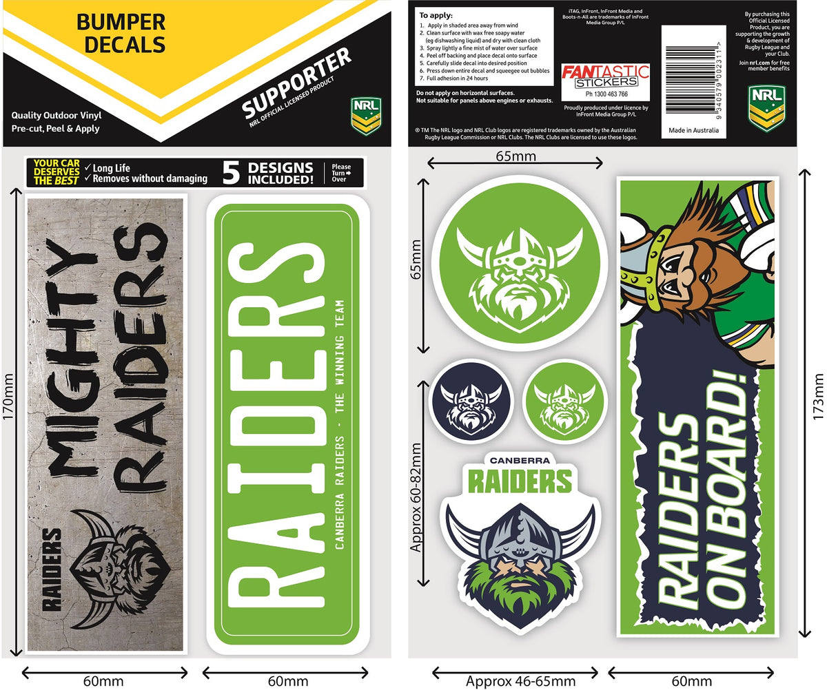 Raider Sticker Design Raiders Bumper Decal Sheet (2020) – FANtastic Stickers