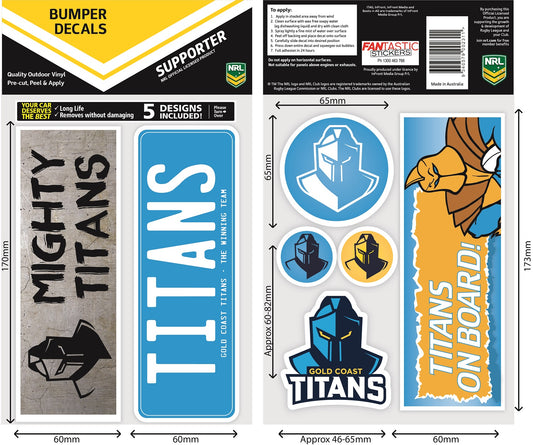 Titans Bumper Decal Sheet