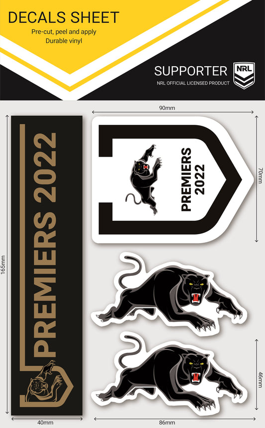 Panthers 2022 Premiers Decals Sheet