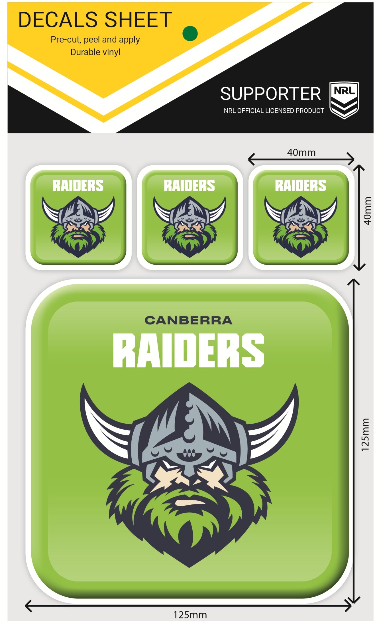 Raiders App Icon Decals Sheet