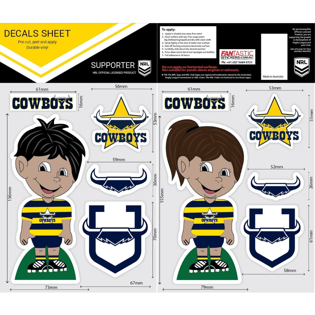 Cowboys Boy/Girl Decals Sheet