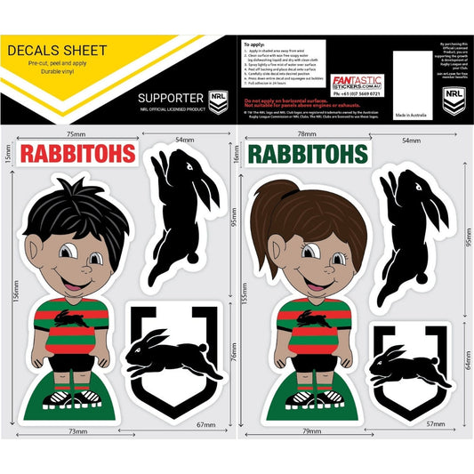 Rabbitohs Boy/Girl Decals Sheet