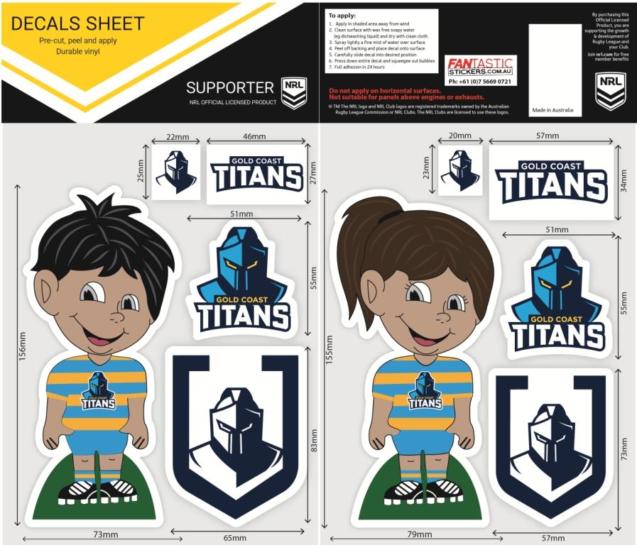 Titans Boy/Girl Decals Sheet