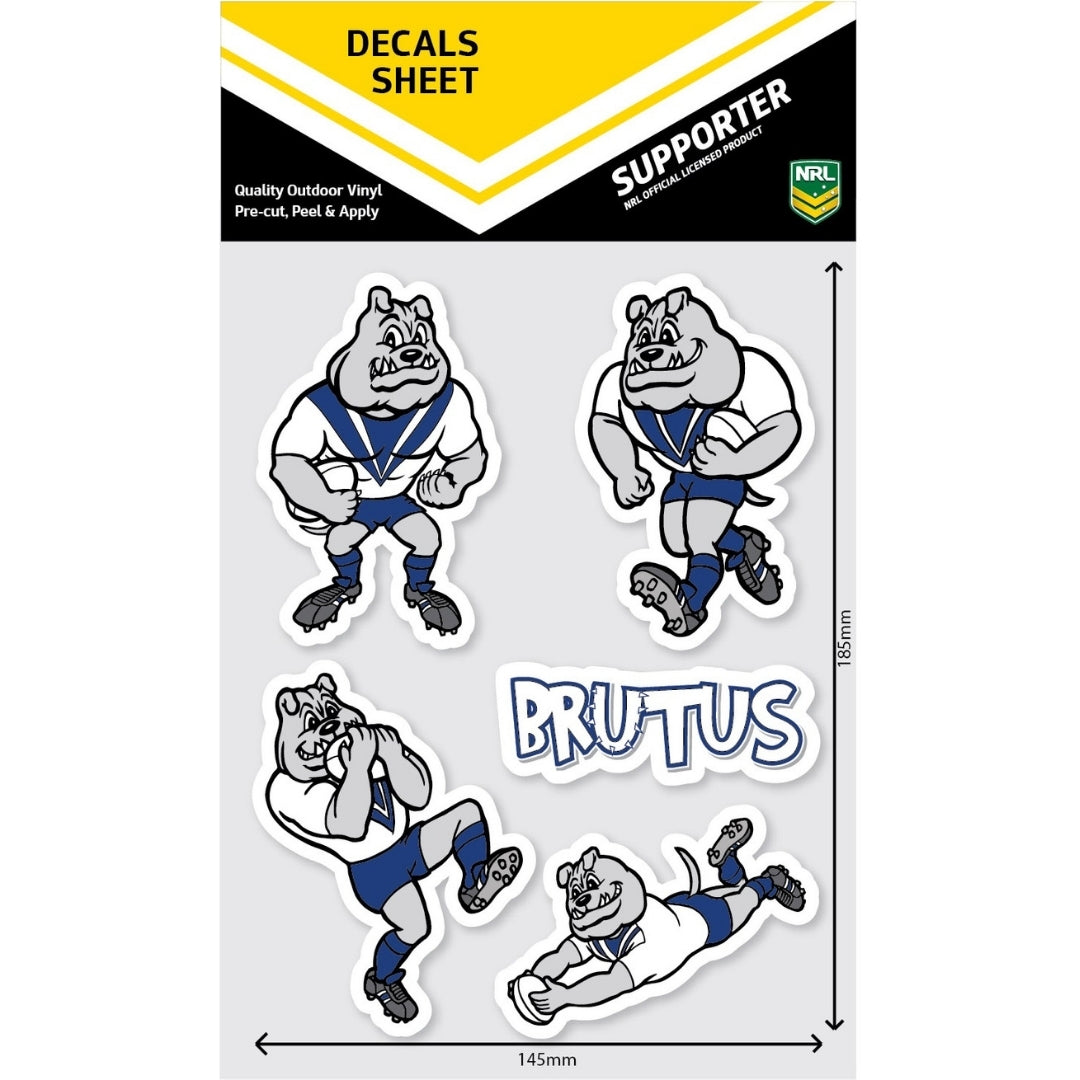 Bulldogs Mascot Decals Sheet