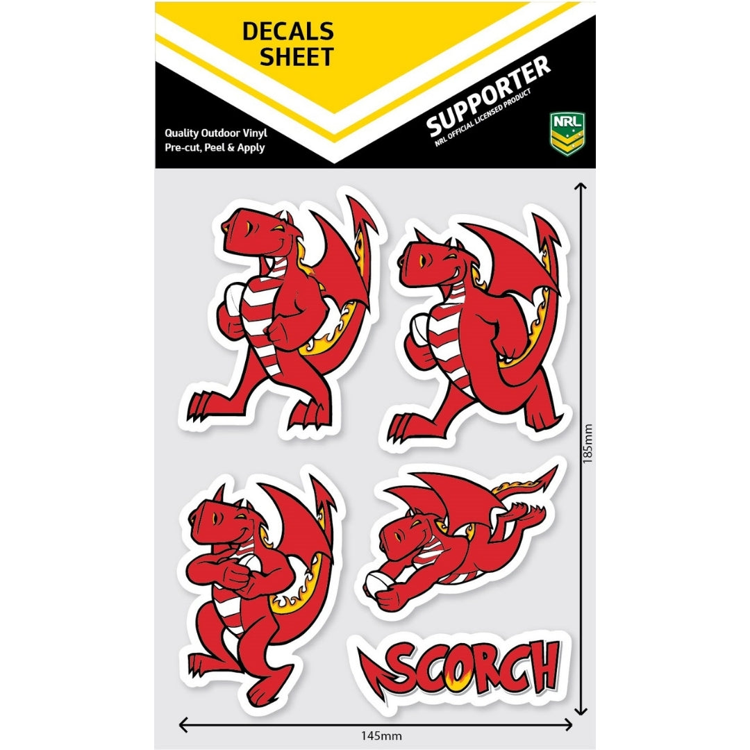 Red Dragon Rally Stickers Dragons Mascot Decals Sheet – FANtastic Stickers