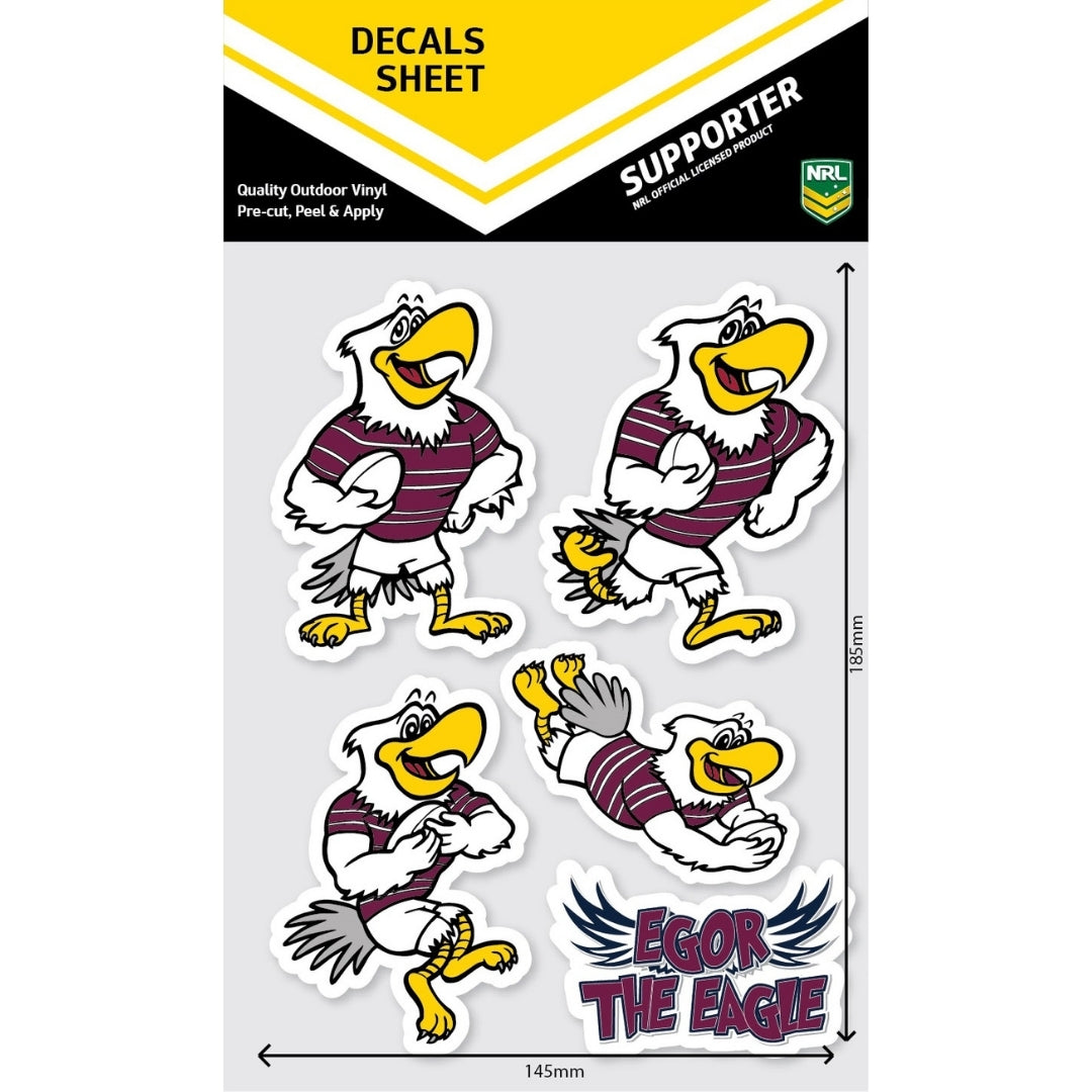 Sea Eagles Mascot Decals Sheet