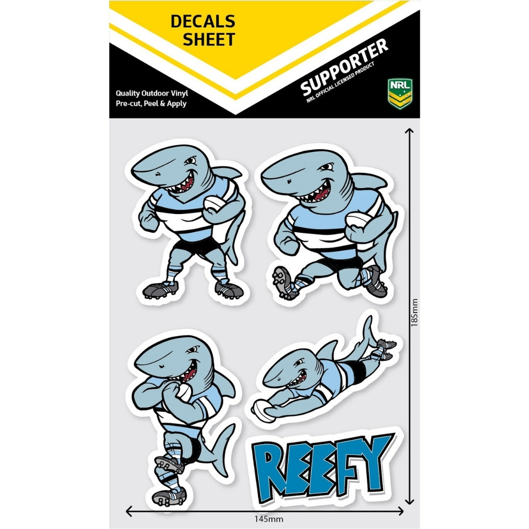 Sharks Mascot Decals Sheet