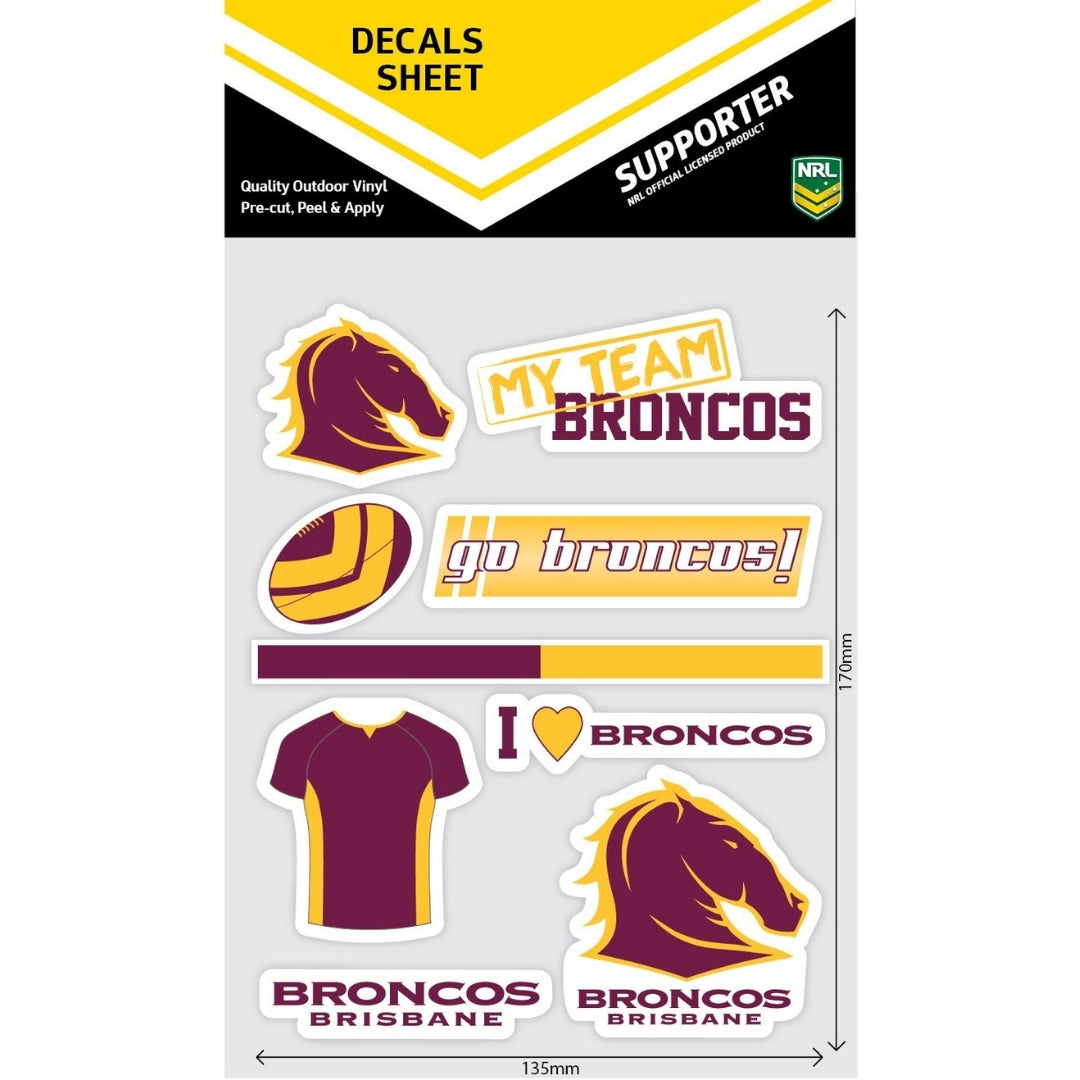 Broncos Mixed Decals Sheet