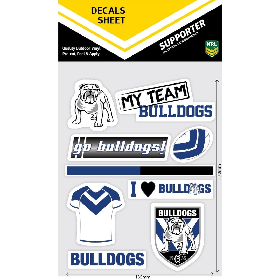 Bulldogs Mixed Decals Sheet