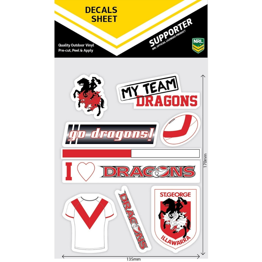 Red Dragon Rally Stickers Dragons Mixed Decals Sheet – FANtastic Stickers