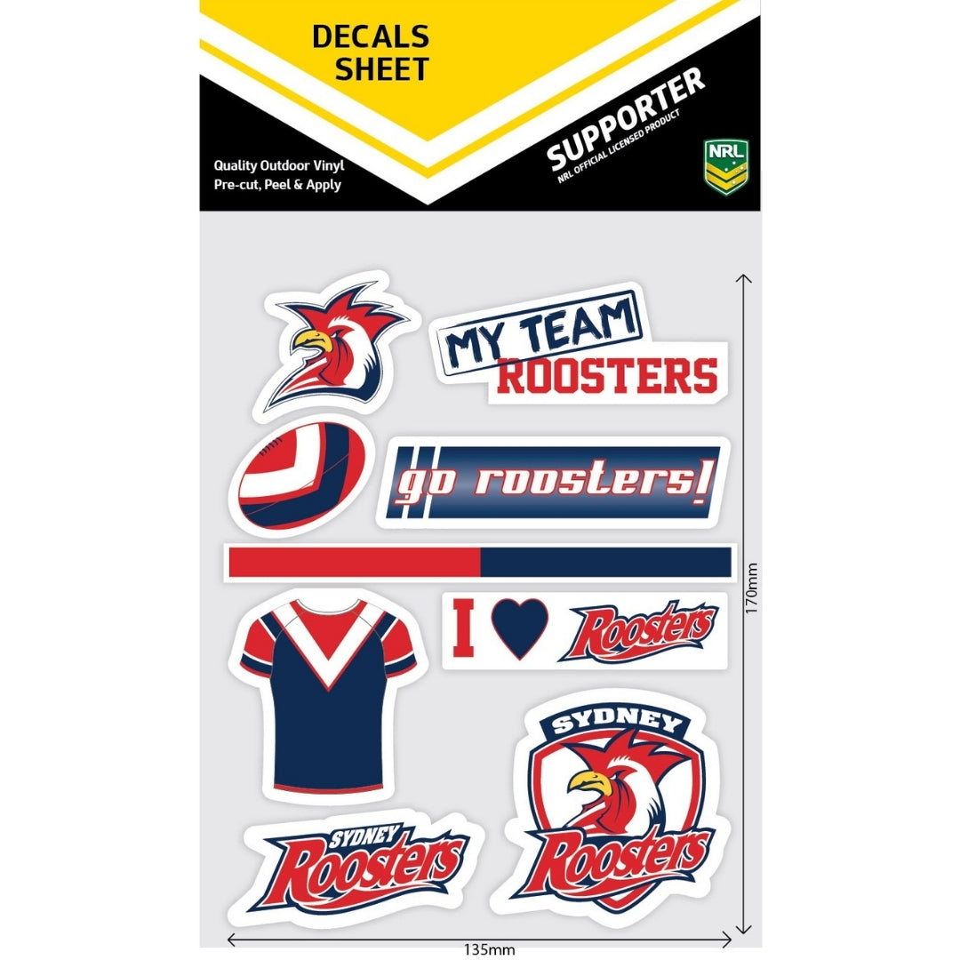 Roosters Mixed Decals Sheet